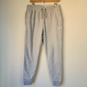 GymShark Crest Joggers Sweatpants Light Gray Tapered Fit A1A2A Men's Size Medium